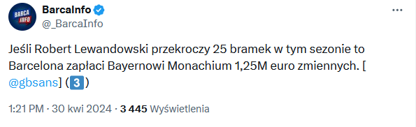 Tyle Barca BĘDZIE MUSIAŁA ZAPŁACIĆ Bayernowi, kiedy Lewy strzeli 25 goli!